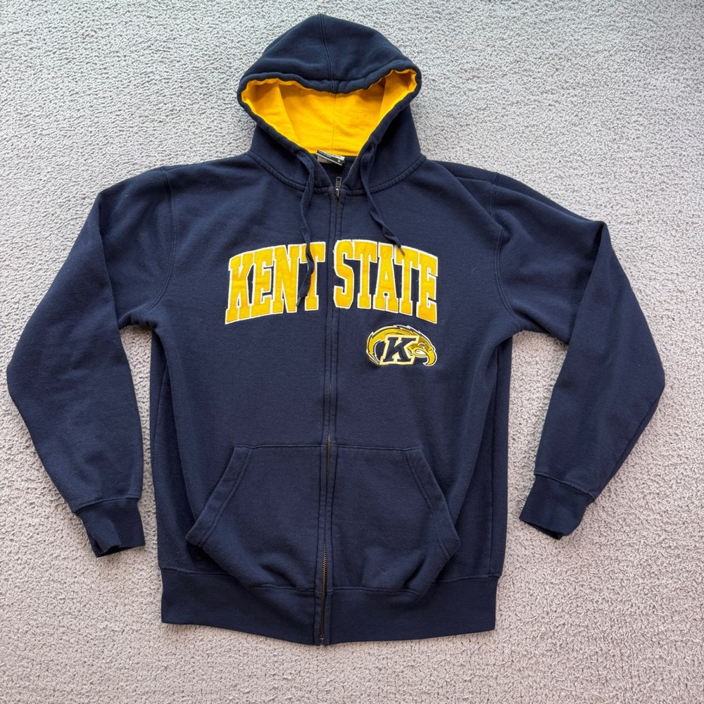 Stadium Athletics Kent State University Full Zip Hoodie Navy Blue Mens Size S